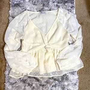 American Eagle Women’s Silk ruffled blouse in a size xs